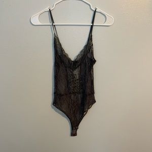 Gray lace bodysuit